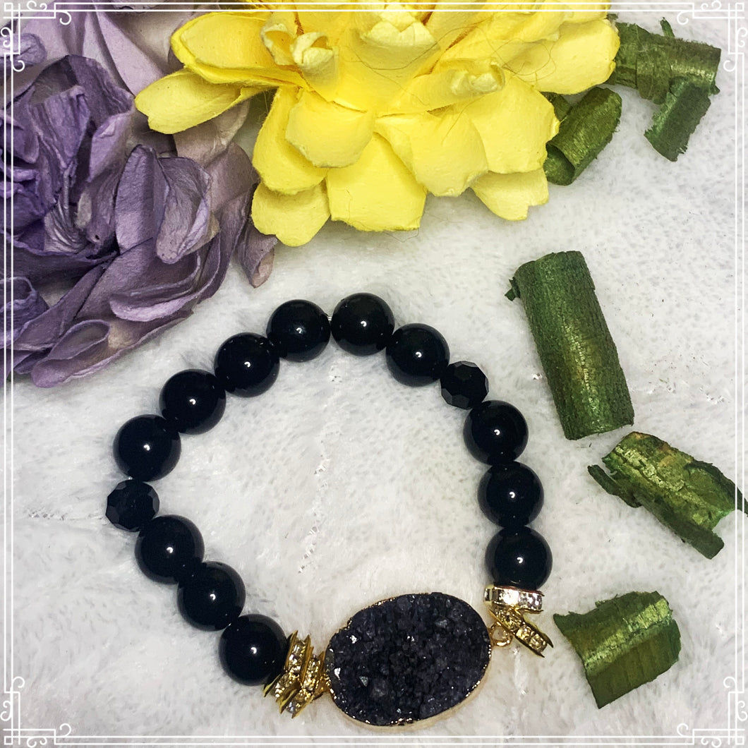 Obsidian with Black Druzy